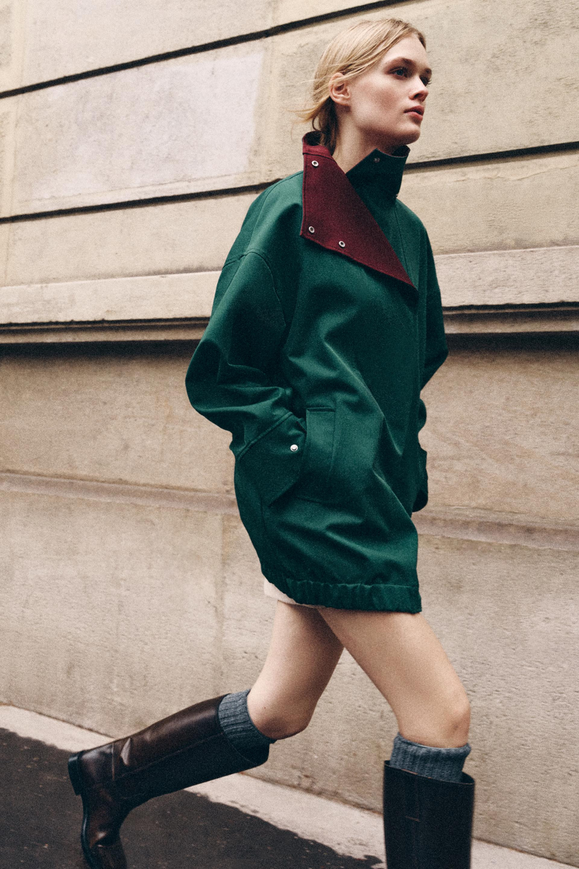 Zara - Zw Combined Trench Coat - Duck Green - M - Woman | Zara US