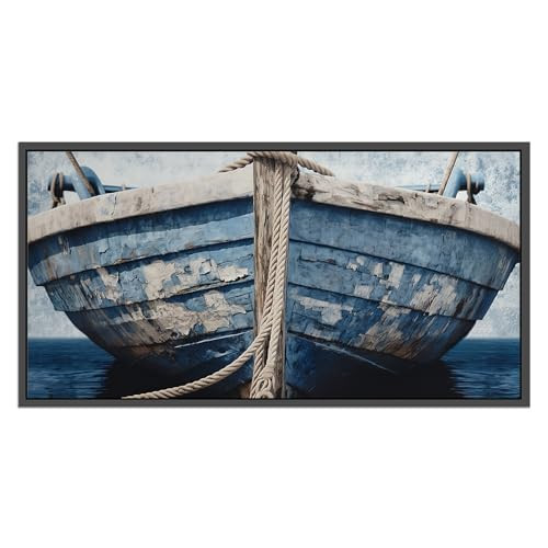 Nautical Decor Rustic Boat Wall Art Decor Picture Rustic Coastal Canvas Print Ocean Beach Painting Seascape Sea Vintage Ship Artwork for Seaside Home Living Room Office Bathroom Boat Painting Decor | Amazon (US)