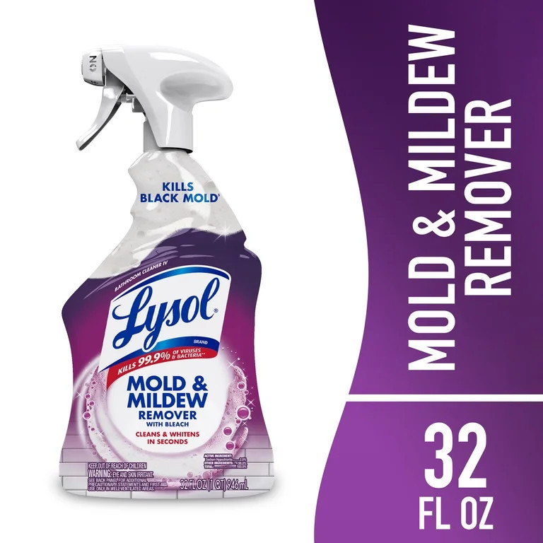 Lysol Mold and Mildew Foamer Cleaner with Bleach, Stain Remover, 32 fl oz | Walmart (US)