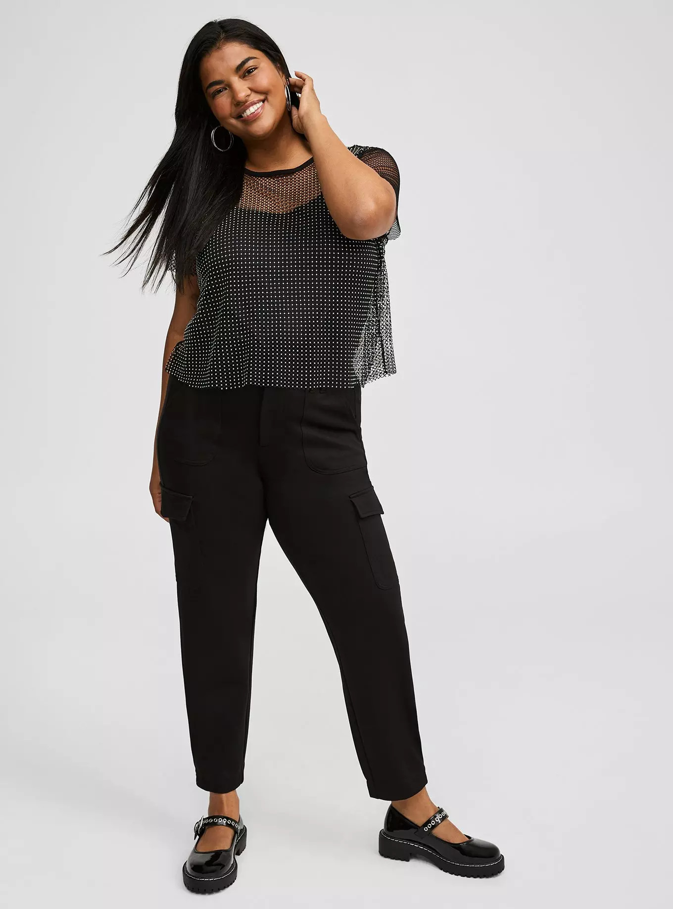 Bedazzled Mesh Boxy Crop Top | Torrid (US & Canada)