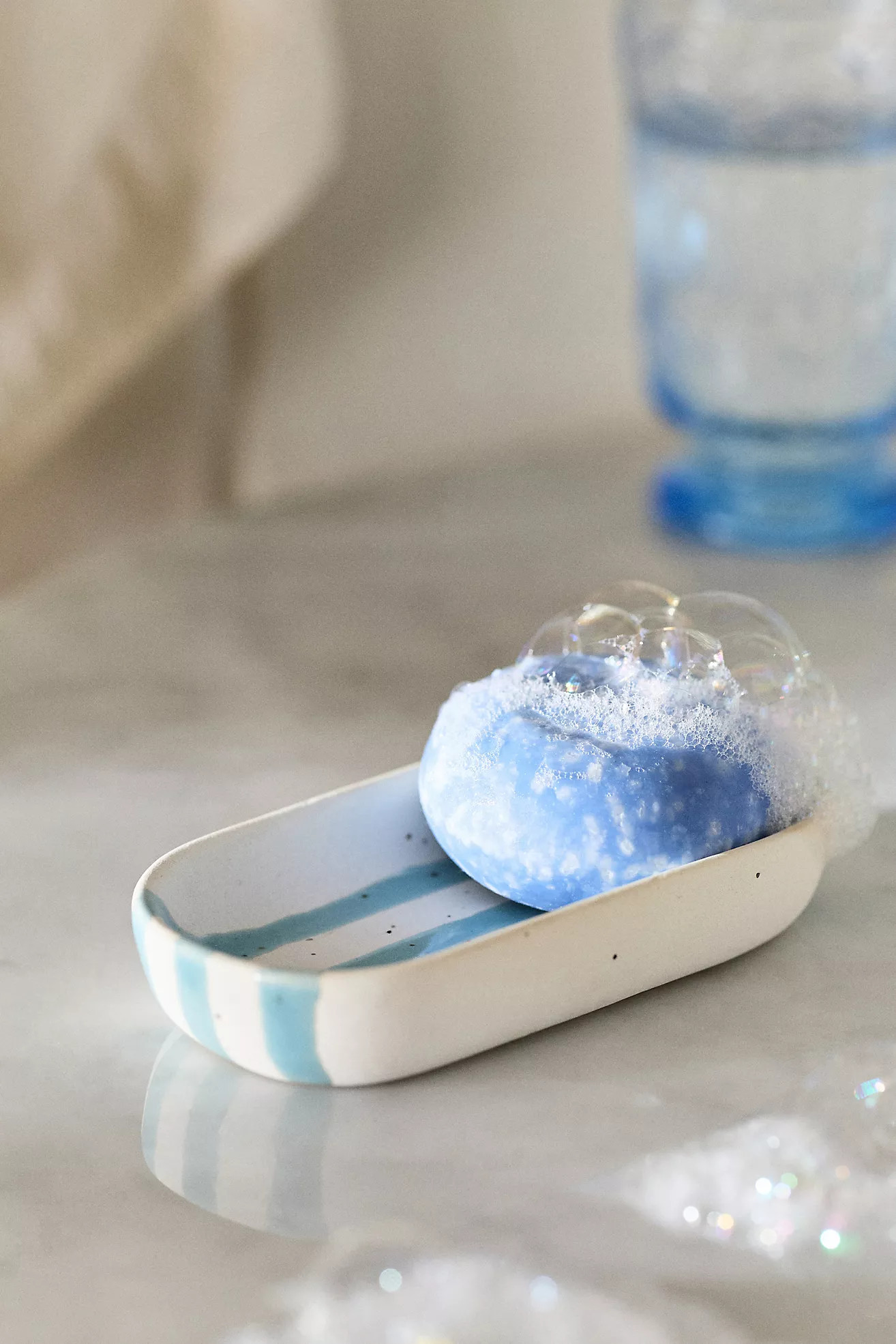 Striped Ceramic Soap Dish | Anthropologie (US)
