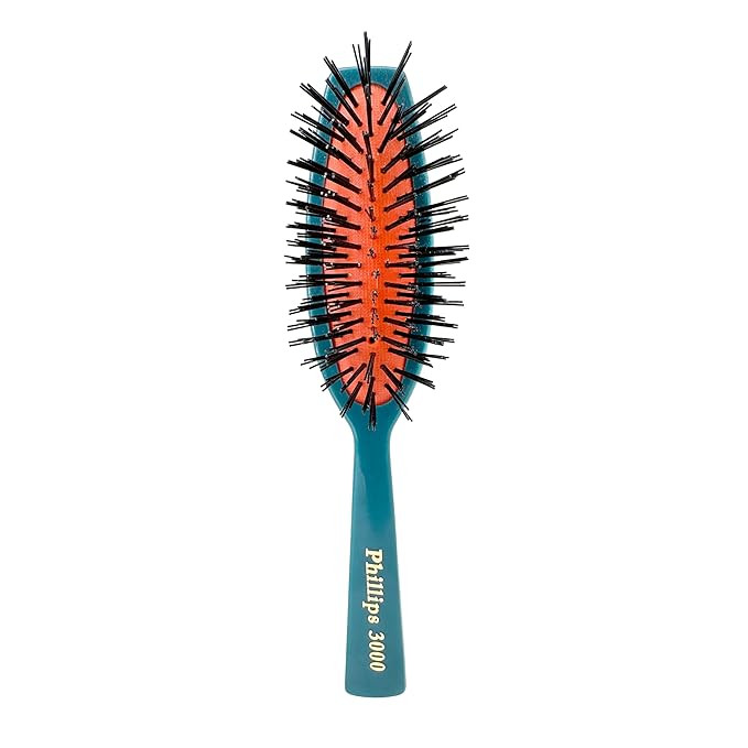 Phillips Brush 3000 Purse Size Cushion Hair Brush with Flower Design - Teal | Amazon (US)
