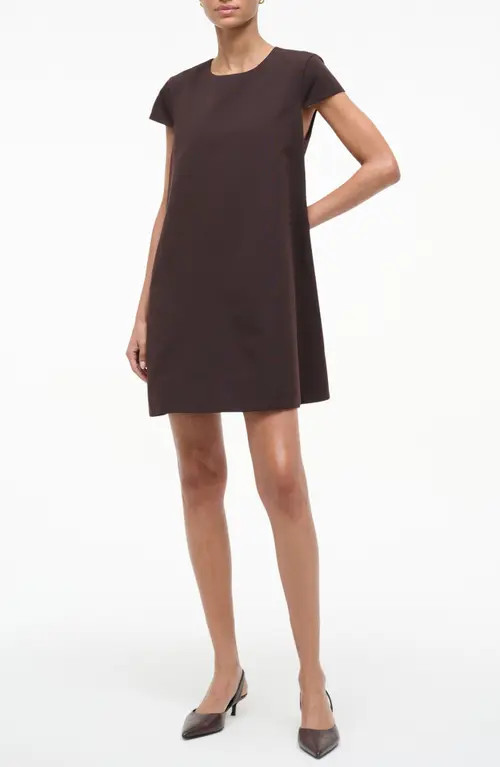 STAUD Mia Cotton Blend Minidress in Earth at Nordstrom, Size 16 | Nordstrom