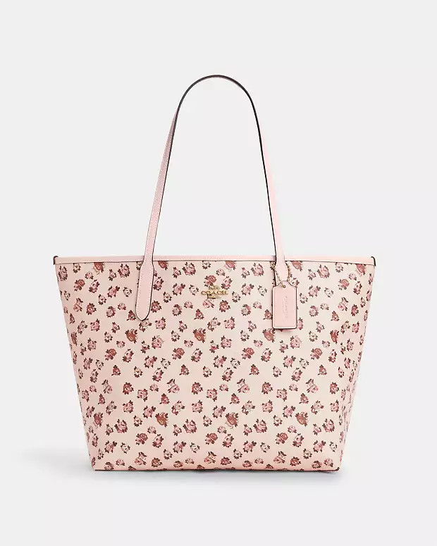 City Tote Bag With Rose Print | Coach Outlet US