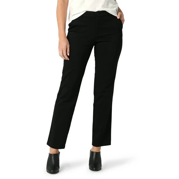 Lee® Women's Comfort Waist Woven Straight Leg Pant - Walmart.com | Walmart (US)