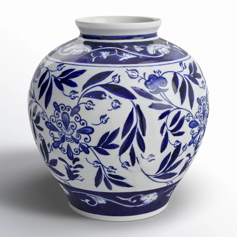 Charlton Home® Trevor Blue and White 9" Porcelain Table Vase & Reviews | Wayfair | Wayfair North America