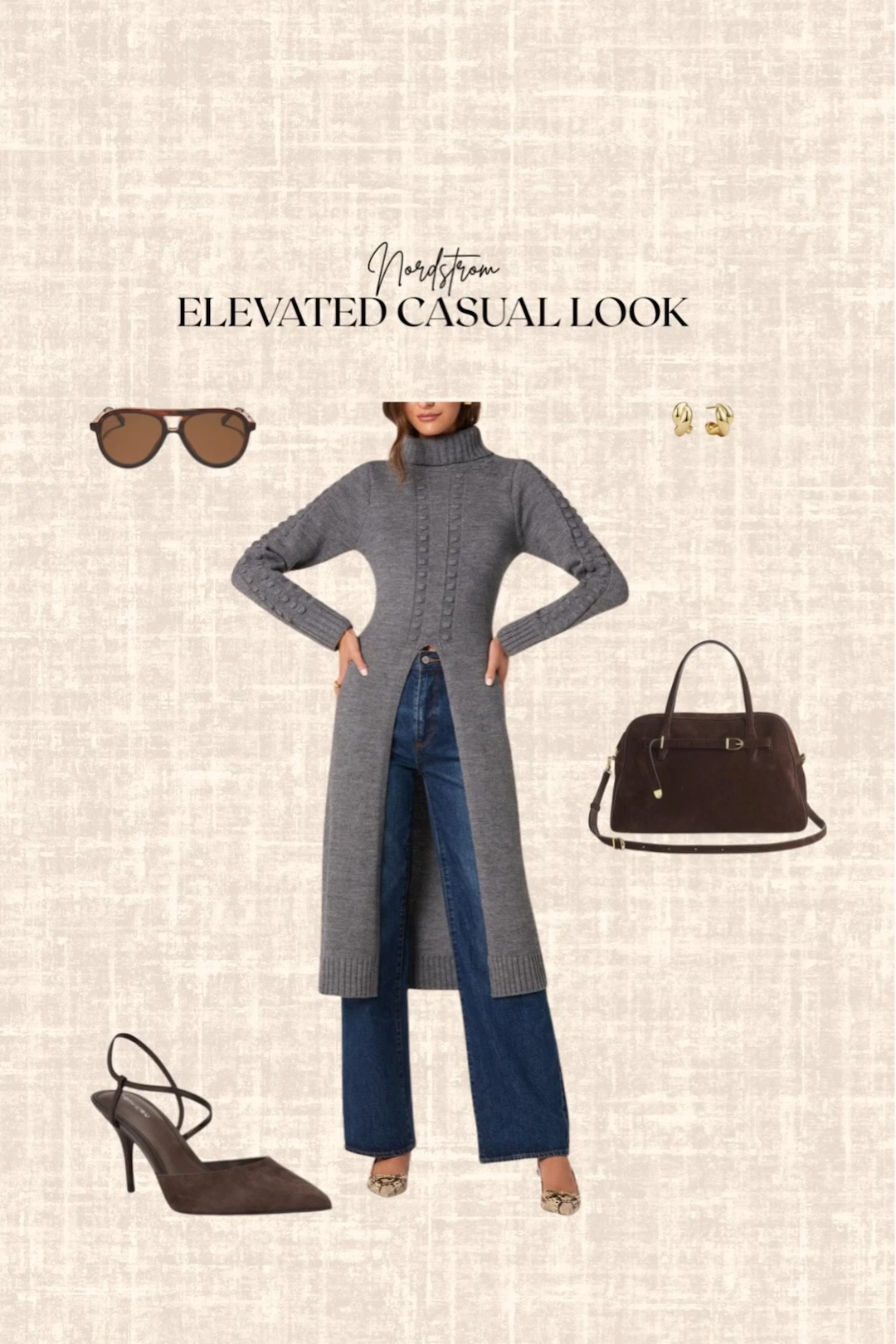 Nordstrom elevated casual look! 

Sweater, jeans, sunglasses, heels, handbag, earrings 

#LTKStyleTip #LTKFindsUnder100 #LTKSeasonal