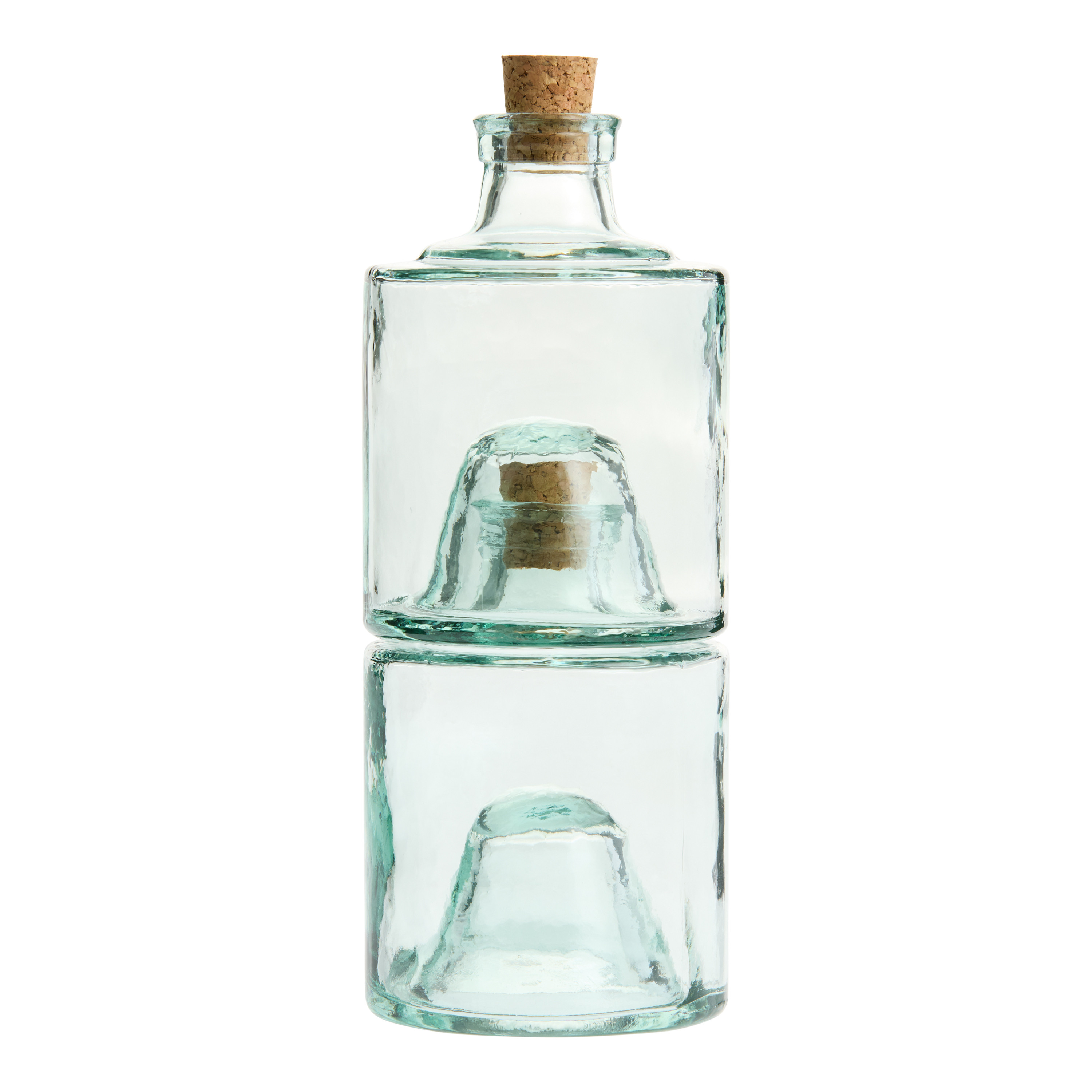 Recycled Glass Stackable Oil and Vinegar Bottles 2 Piece Set | World Market