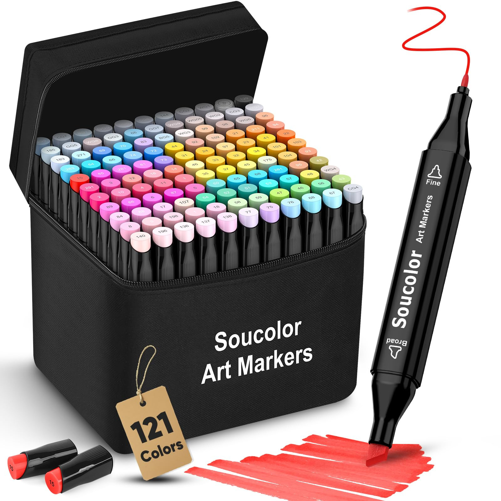 Soucolor Art Supplies for Kids Adult, Artist Art Set Kits, 120 Colors Numbered Dual Tip (Fine & C... | Amazon (US)