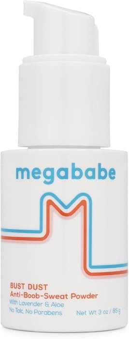 Megababe Sweat Absorbing Body Powder - Bust Dust, with Applicator Pump, Talc-Free, All Natural, 3... | Amazon (US)
