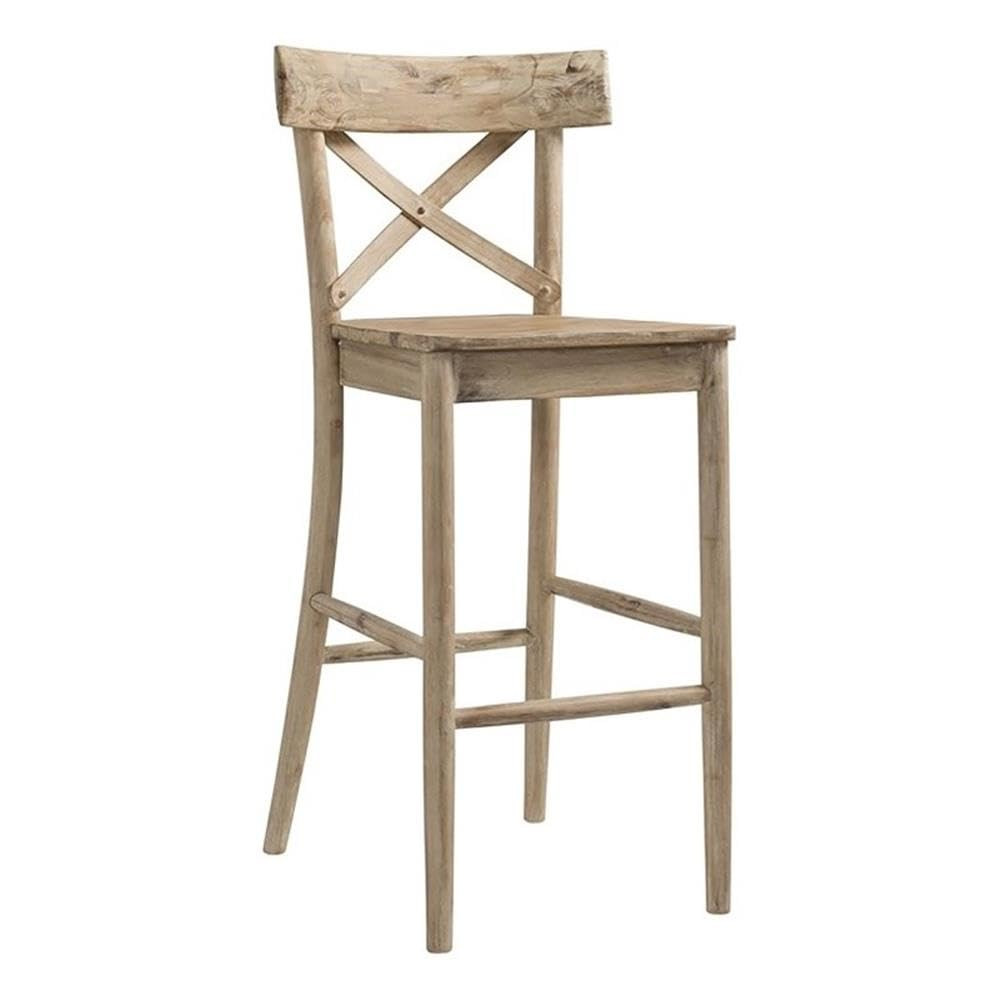 BOWERY HILL Bar Stool Chair in Brown | Seat Height 43.5" | with Square Seat, Footrest, Backrest |... | Amazon (US)
