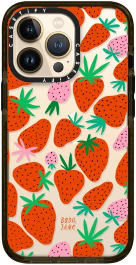 CASETiFY Impact Case for iPhone 13 Pro - Strawberries - Clear Black | Amazon (US)