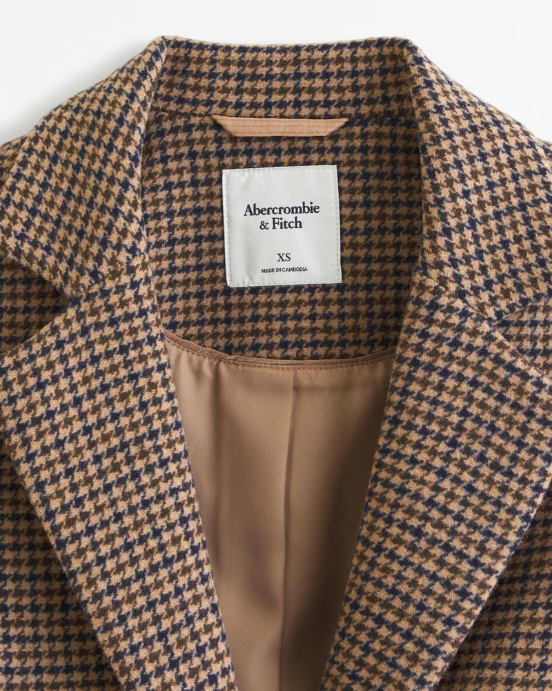 Heavyweight Wool-Blend Blazer Coat | Abercrombie & Fitch (UK)