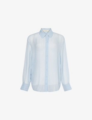 Anise Stripe Long-Sleeve Chiffon Shirt | Selfridges