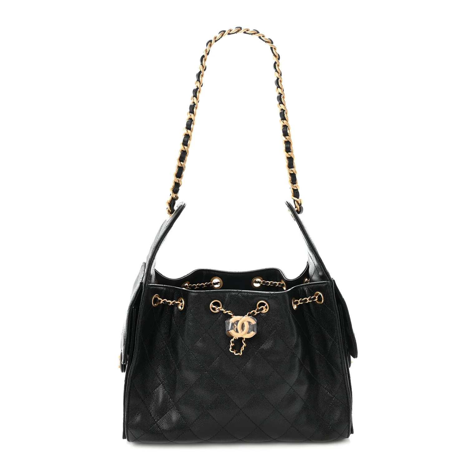 Chanel Caviar Quilted Small Chanel 25 Handbag Black 1894068 | FASHIONPHILE (US)