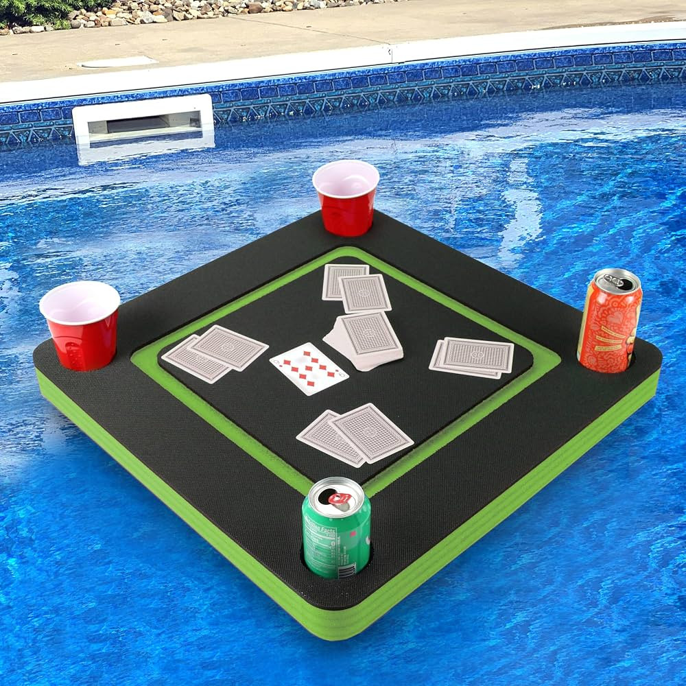 Polar Whale Blue & Black Color Floating Game or Card Table Tray for Pool or Beach Party Float Lou... | Amazon (US)