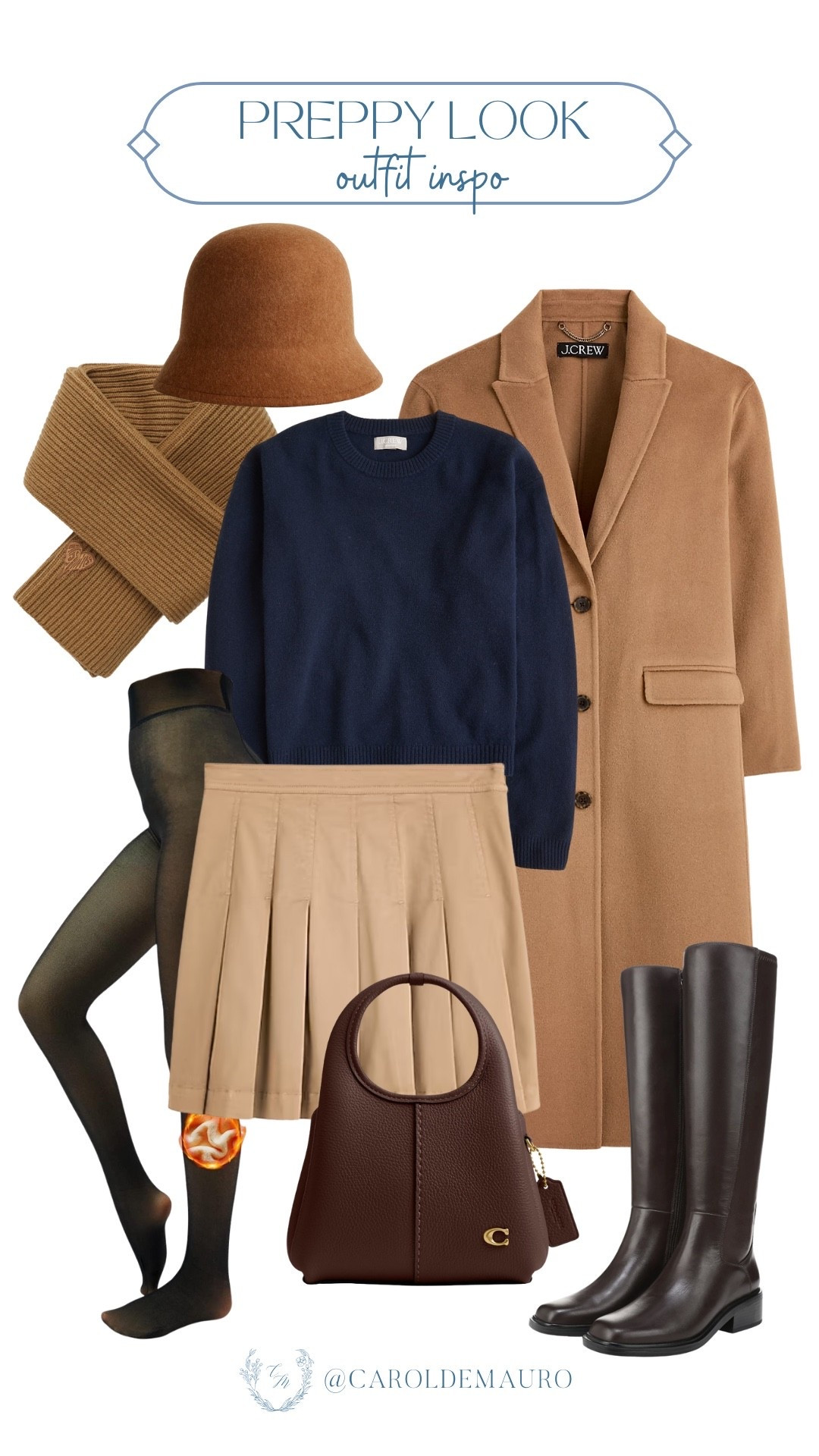 Manifesting this exact look for my next weekend outing! The navy sweater and pleated skirt combo is such a classic mood. Complete the look with a long coat, wool hat, leather boots, and a cute scarf!

preppy outfit, neutral style, winter fashion, boots season, capsule wardrobe, how to style, fashion inspo, timeless look

#LTKSeasonal #LTKU #LTKFindsUnder50