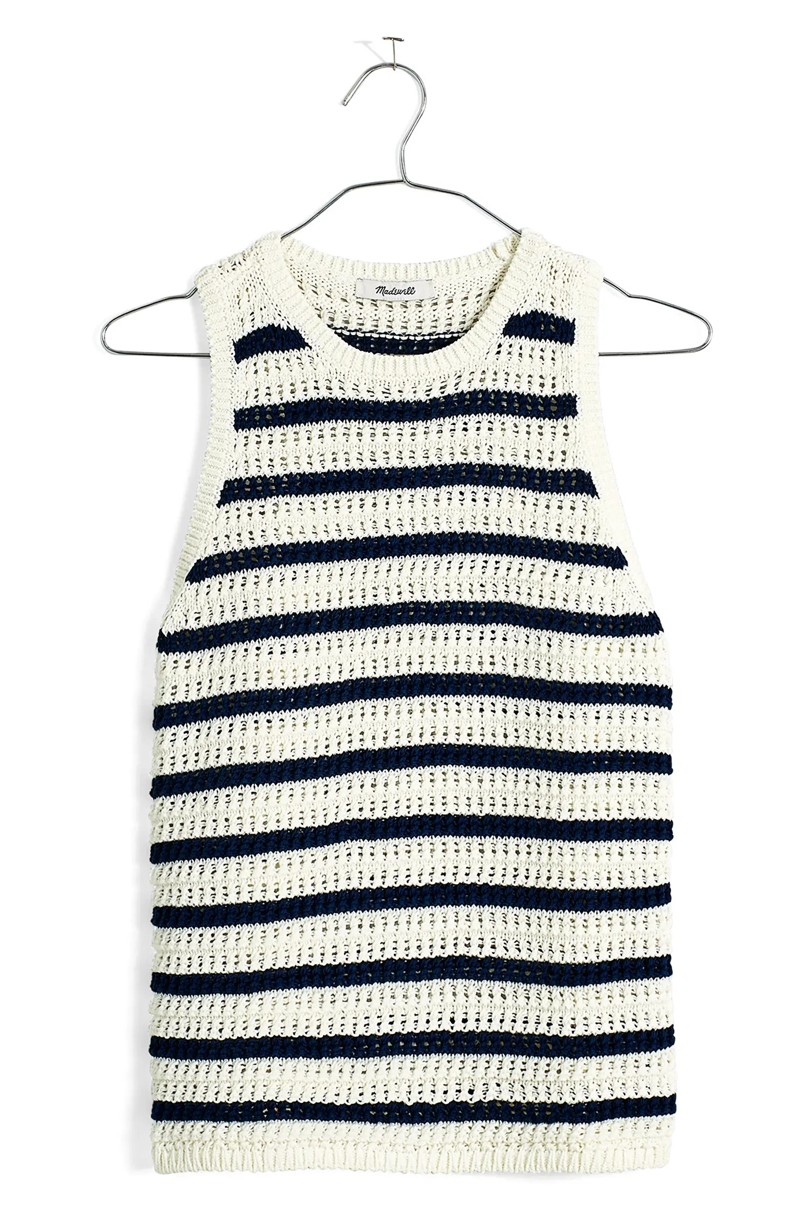 Madewell Stripe Crochet Crewneck Sweater Tank | Nordstrom | Nordstrom