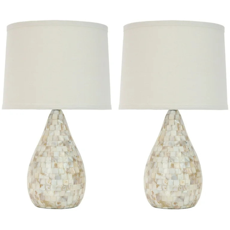 SAFAVIEH Lauralie 20.5 in. H Capiz Coastal Shell Table Lamp, Set of 2 | Walmart (US)