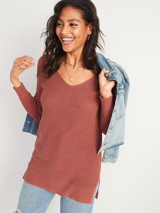 Textured V-Neck Sweater Tunic for Women | Old Navy (US)