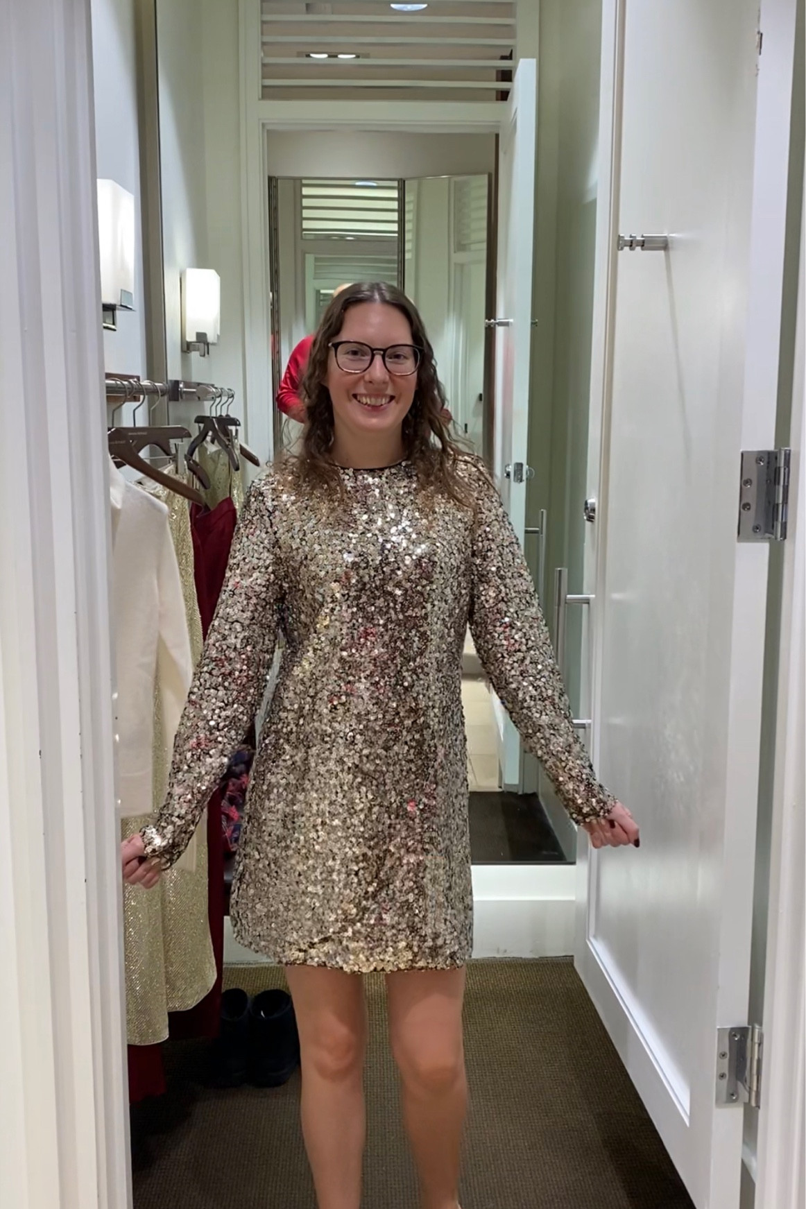banana republic gold sequin dress Antonella Double Dresser in Antonella Beige main image 0