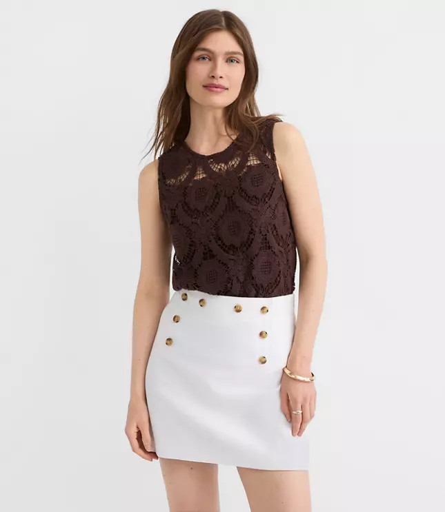 Scalloped Crochet Tank Top | LOFT