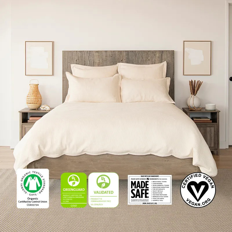 Organic Cotton Waffle Duvet Covers + Shams | Naturepedic