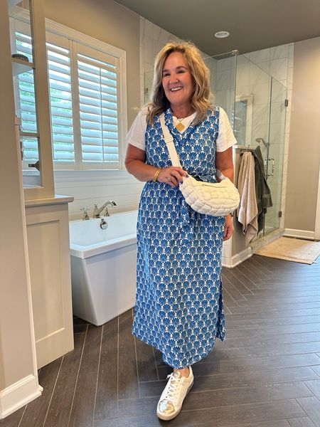 The prettiest summer dress. Wear casual with a tee underneath, or a navy blazer over the top for work. And 20% off with code SUNNY20 
After Memorial Day use code NANETTE10
Tee size XL
Sneakers tts 20% off with code SUMMER 

Summer dress summer outfit 

#LTKMidsize #LTKFindsUnder100 #LTKOver40