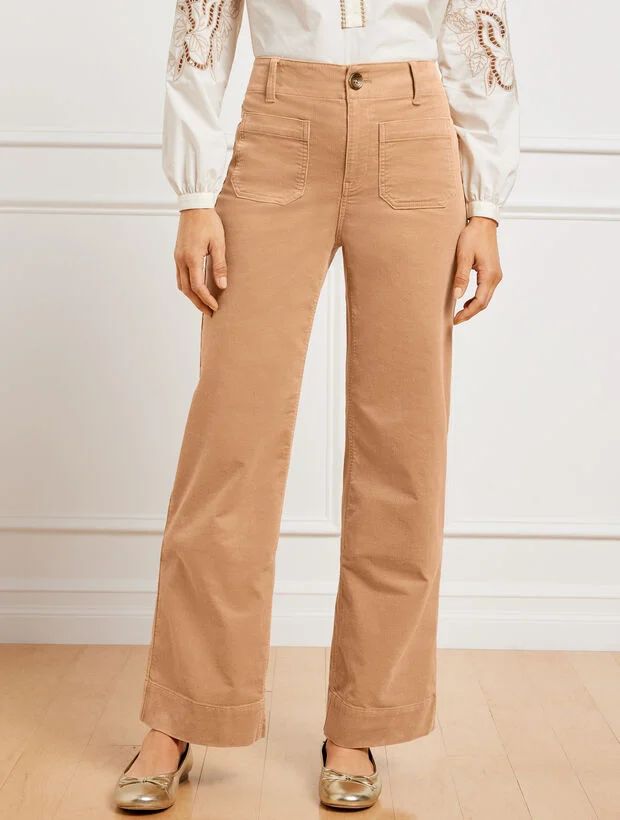 Stretch Corduroy Wide Leg Pants | Talbots