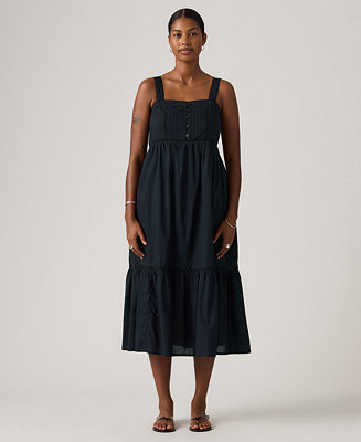 Levi's® Premium Women's Mimi Square Neck Tiered Midi Dress - Macy's | Macy's