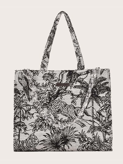 Tropical Large Capacity Tote Bag | SHEIN