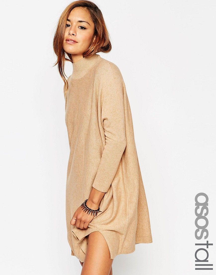 ASOS TALL – Ausgestelltes Strickkleid mit hohem Halsausschnitt | Asos DE