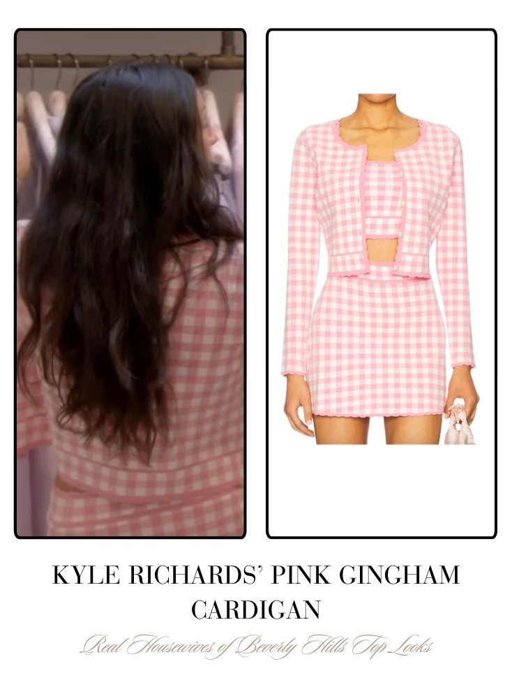 Kyle Richards’ Pink Gingham Cardigan Set