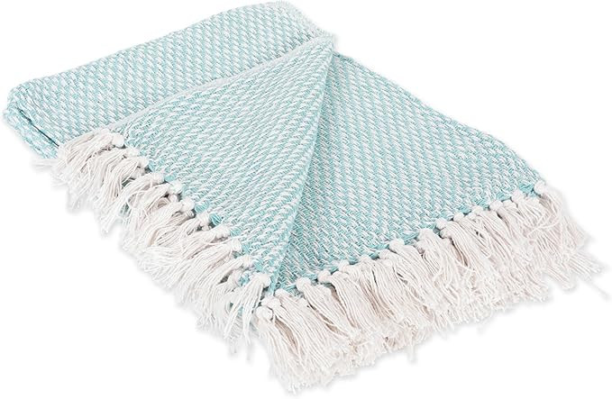 DII Transitional Woven Throw, 50x60, Aqua | Amazon (US)