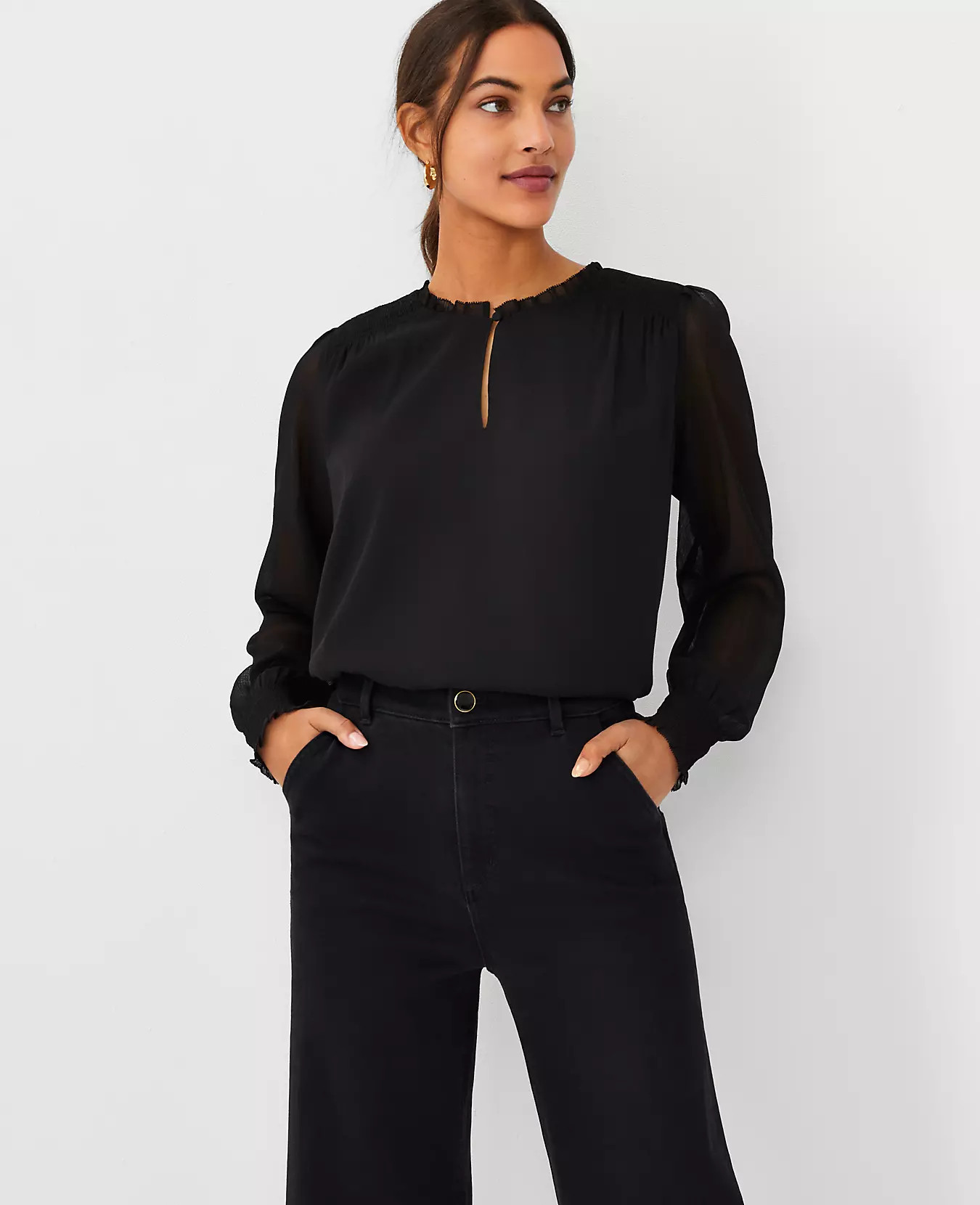 Smocked Cuff Top | Ann Taylor (US)