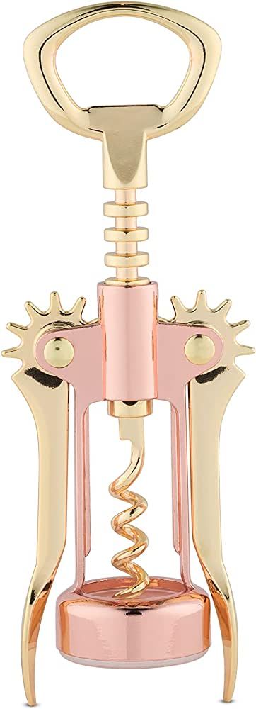 Twine Two-Tone Copper and Gold Winged Corkscrew, Self Centering Worm, Wine Bottle Opener, Lever A... | Amazon (US)