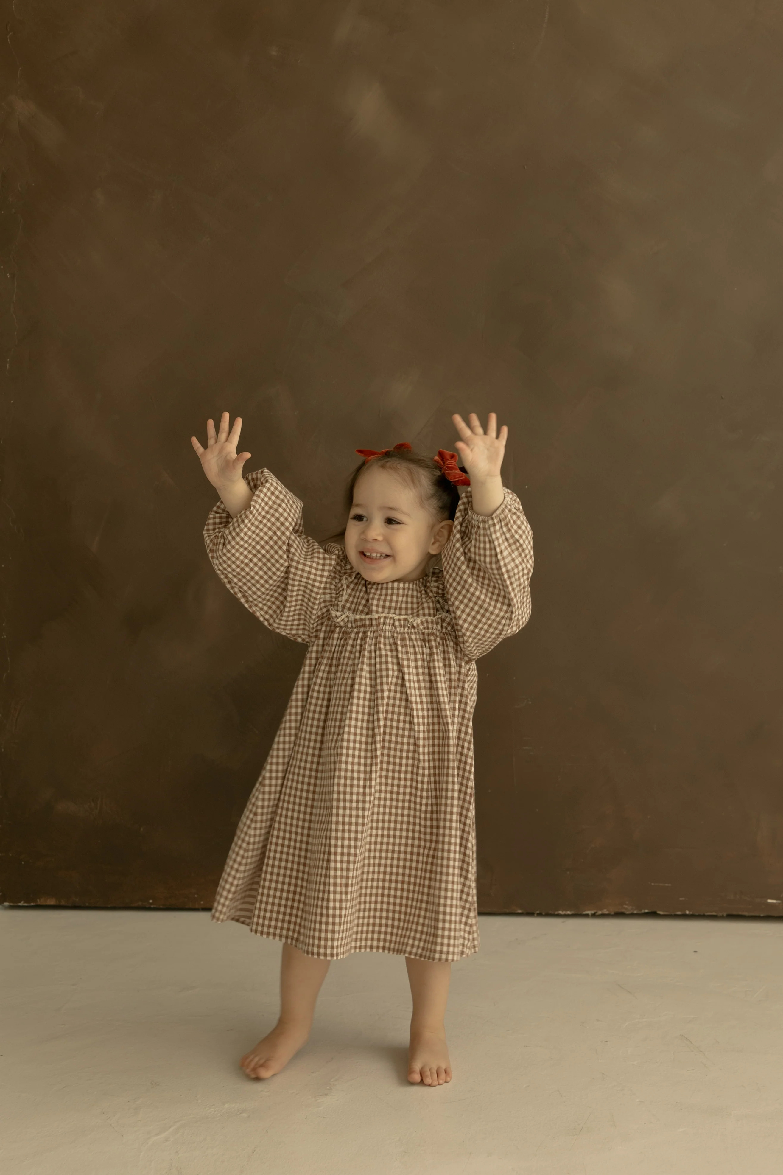 Child Long Sleeve Dress | Honey Gingham | Forever French