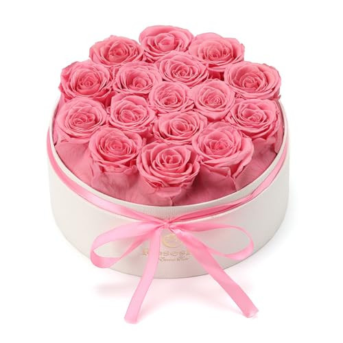Mothers Day Flowers Roses Gifts for Mom,16pcs Pink Forever Preserved Roses in Round Gift Box,Mothers Day Delivery Prime Gifts-Roses Gifts for Women,Mom. | Amazon (US)