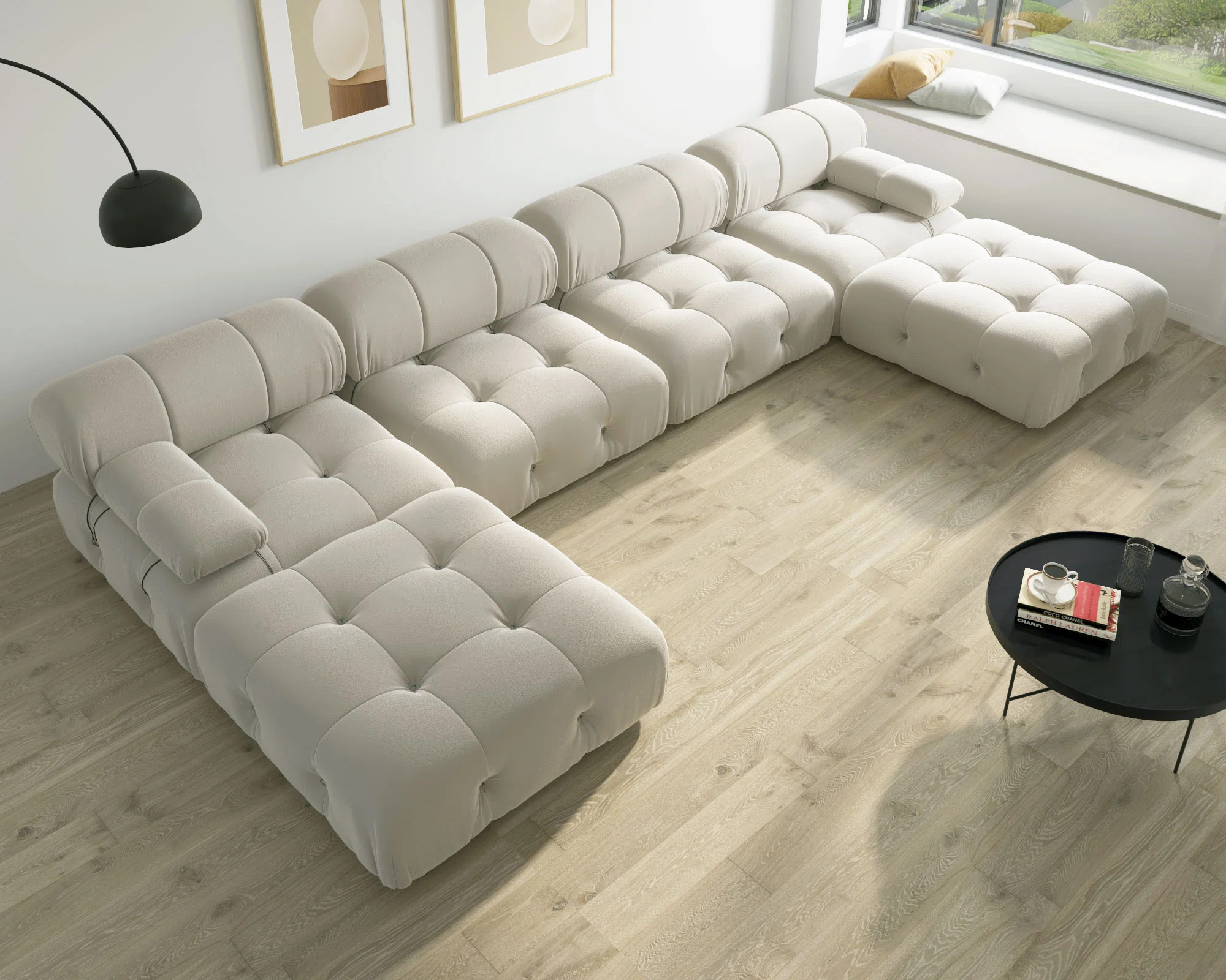 Cylar 138.6'' Wide Velvet Reversible Modular Sofa & Chaise with Ottoman | Wayfair North America