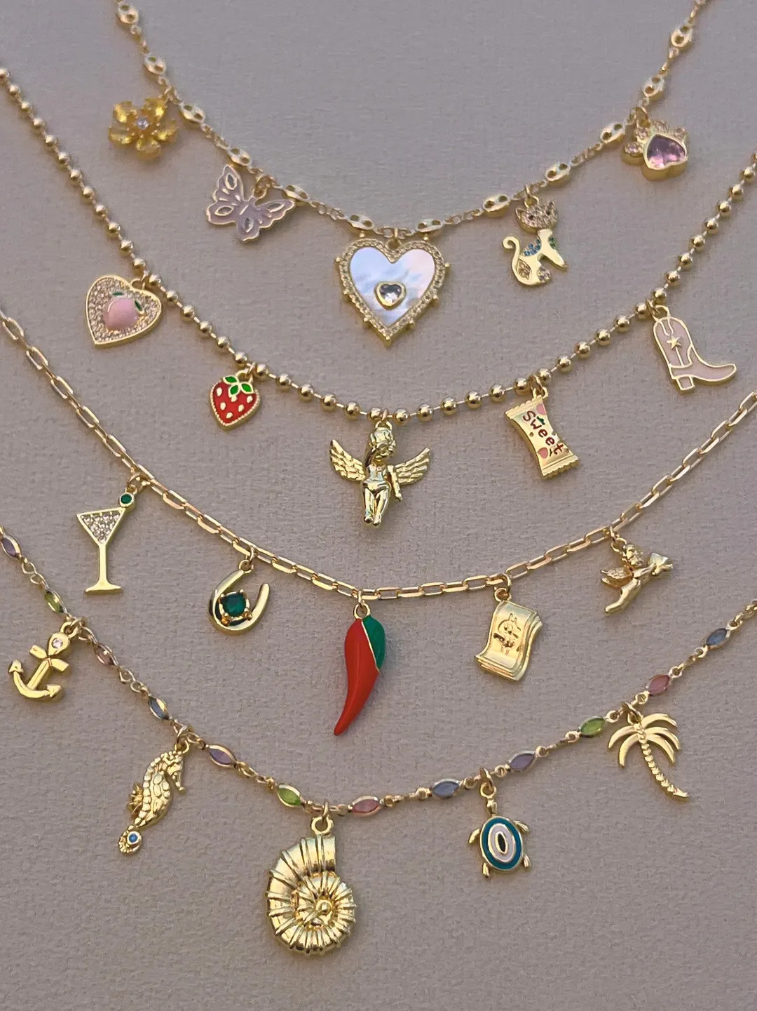 Build Your Own Custom Charm Necklace • Gold Charm Necklace • Customizable Charm Necklace • ... | Etsy (US)