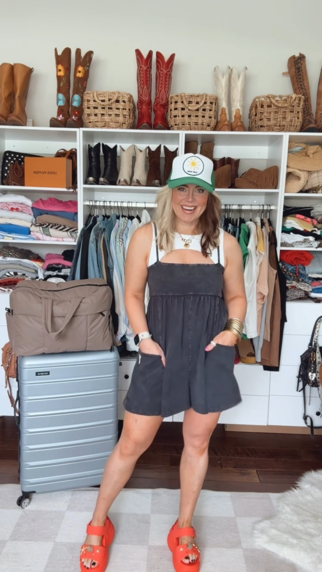 My travel fit to the beach 🏝️ 
This bra is so adorable! I’m wearing a M/L 
The cutest romper and comes in more colors. I’m in a medium. 
✨Save @beljoy with code MANDIE 

#traveloutfit #summeroutfit

#LTKootd #LTKgrwm #LTKOver40