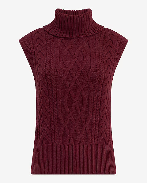 Cable Knit Turtleneck Sweater Vest | Express