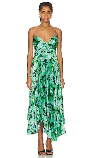 Lancashire Midi Dress in Juniper Hibiscus | Revolve Clothing (Global)