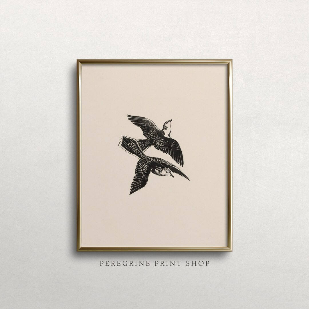 Sparrow Flight Bird Wall Art Bird Block Print Black Bird - Etsy | Etsy (US)
