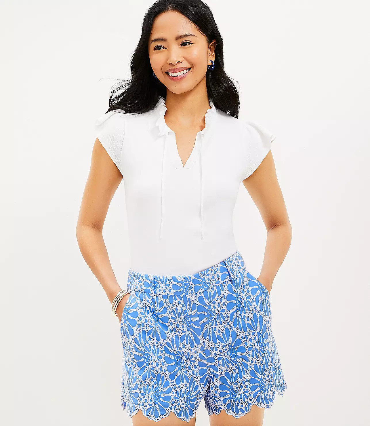 Riviera Shorts in Floral Eyelet | LOFT