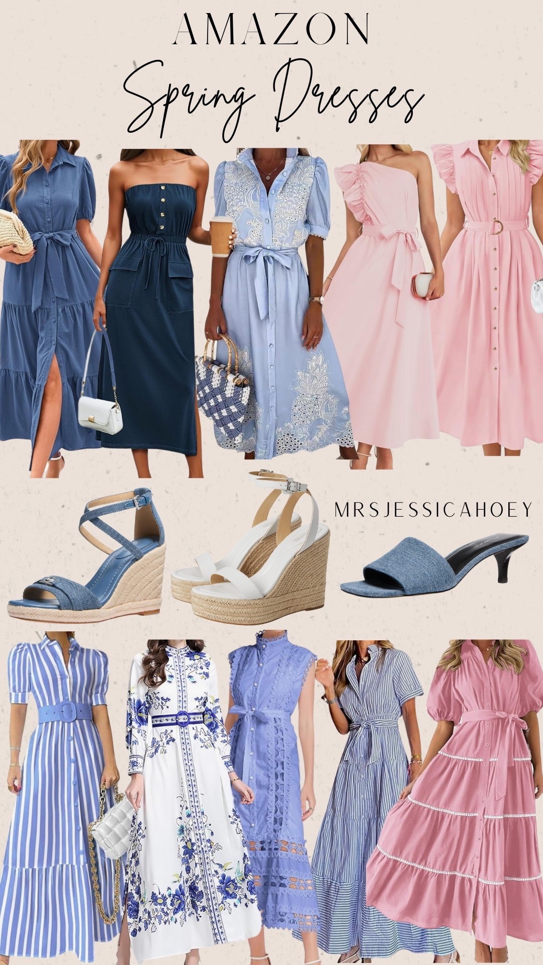 Women’s dresses. Spring summer dresses. Vacation outfit. Date outfit. Wedding guest dress. Midi long dresses. Button down dress. Michael Kors. Spring summer house. Sandals. Heels. Wedges. 

#LTKShoeCrush #LTKSeasonal #LTKFindsUnder50