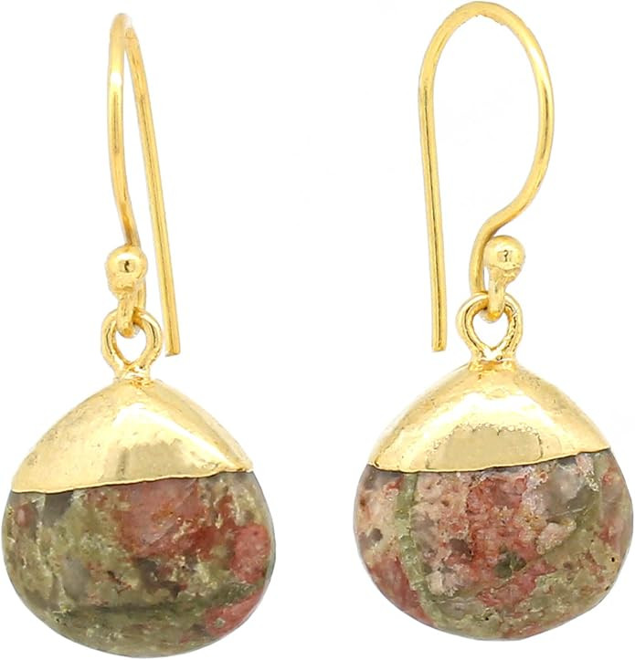 Gempires Gemstone Teardrop Dangle Earrings for Women, Boho Birthstone Drop | Handmade natural gem... | Amazon (US)