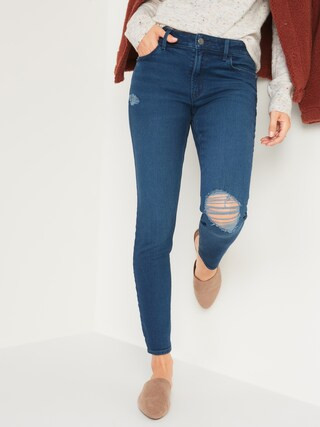 Mid-Rise Rockstar Super Skinny Ripped Jeans for Women | Old Navy (US)