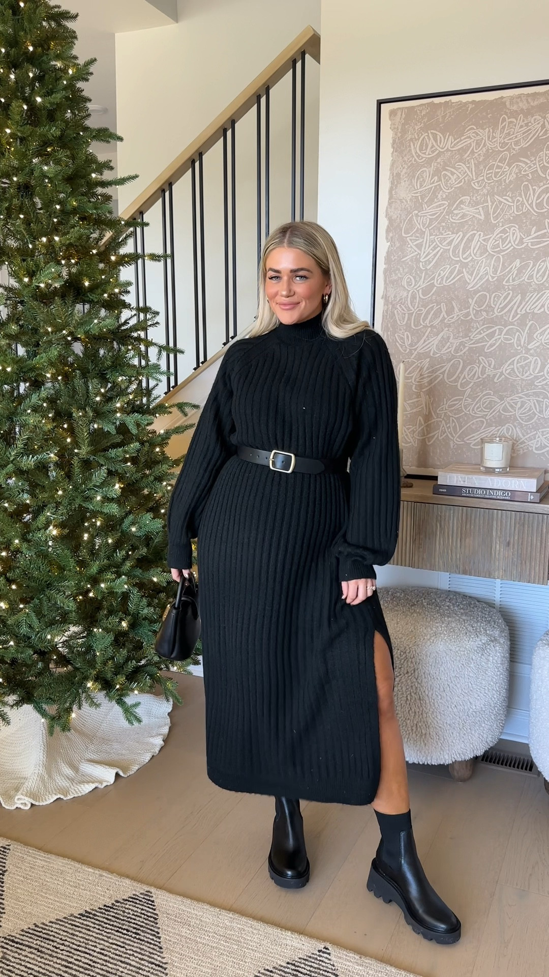 Thanksgiving outfit ideas | Day 6 🍁🍂 Cant do wrong with a sweater dress & this one fits so good! Add a belt if you want to show off more of your shape, take it off after dinner. 🤪

For more midsize style, follow @kelclight 🫶🏼 #midsize #fallfashion #midsizestyle #size10 #curvyfashion #thanksgivingoutfitideas 

#LTKSeasonal #LTKGiftGuide #LTKCyberWeek