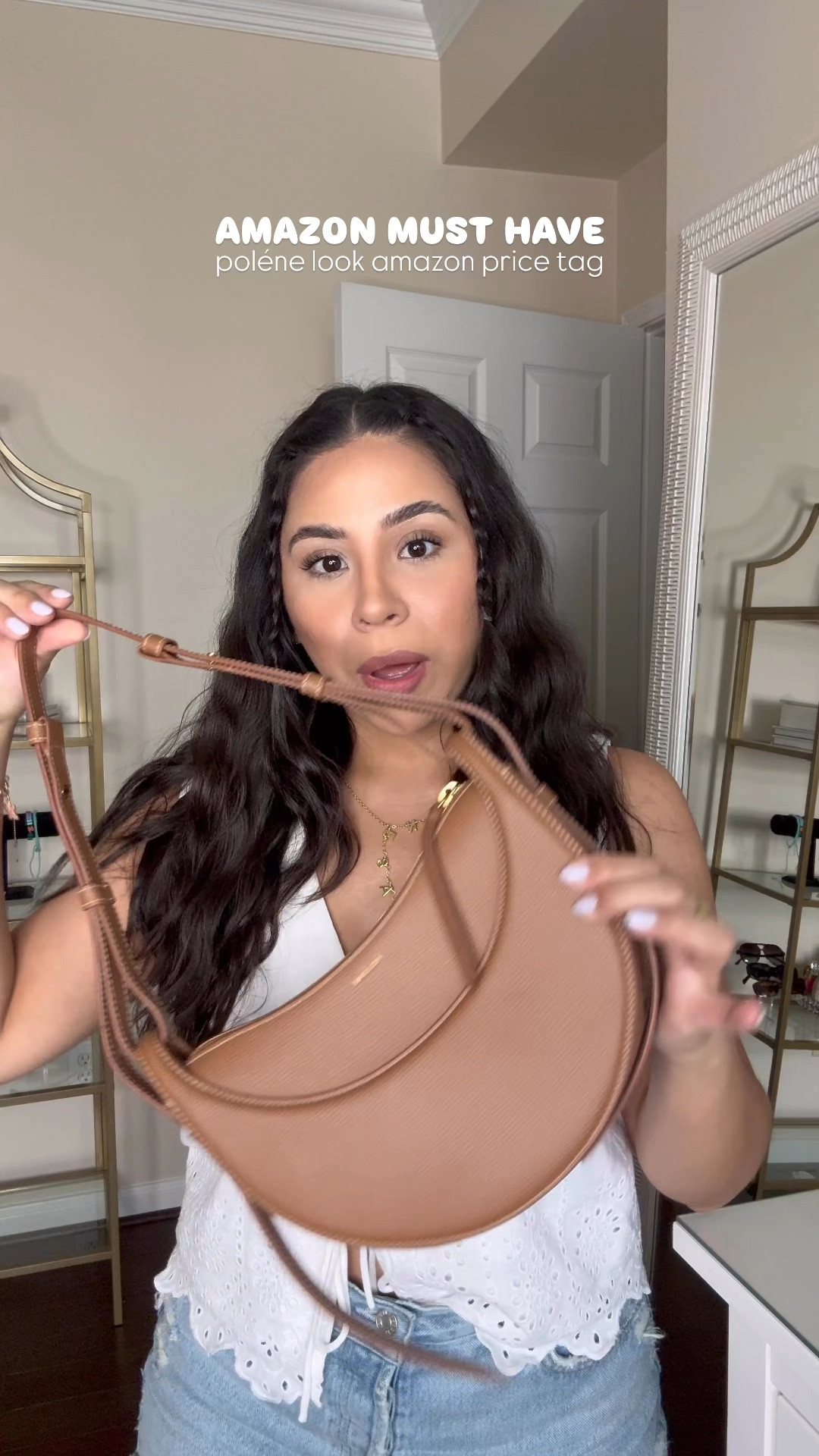 Polene número dix inspired bag from Amazon 
Top: small 
Shorts: 27
Gold name necklace 

#LTKFindsUnder50 #LTKSeasonal #LTKStyleTip